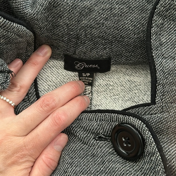 Guess sweater jacket with detachable fleece hood, size small - Picture 2 of 4